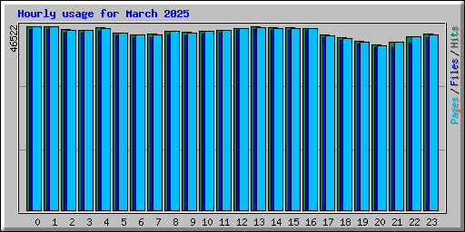 Hourly usage for March 2025