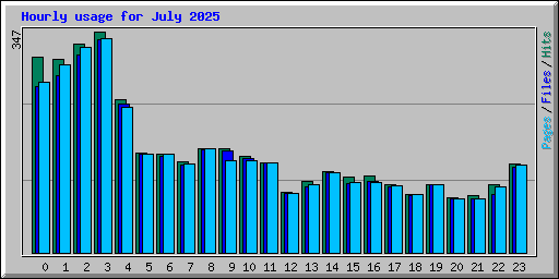 Hourly usage for July 2025
